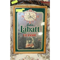 JOHN LABATT CLASSIC MIRROR CLOCK FRAMED