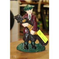 VINTAGE CAST IRON GOLFER DOOR STOP