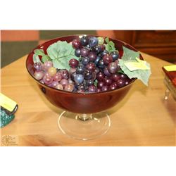 CRANBERRY GLASS CENTERPIECE
