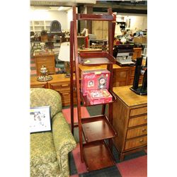 TALL WOODEN DISPLAY SHELF