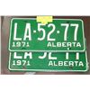 Image 1 : SET OF ALBERTA 1971 LICENSE PLATES