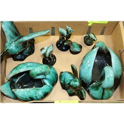 FLAT OF BLUE MOUNTAIN POTTERY STYLE ORNAMENTS