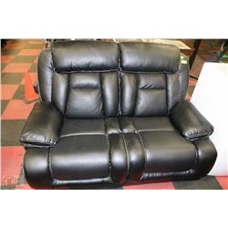NEW BLACK PERFORATED LEATHERETTE RECLINING