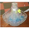 Image 1 : CRYSTAL PINWHEEL BASKET WITH BLUE GLASS BALLS
