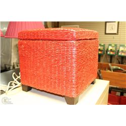 RED FOOT STOOL WITH STORAGE