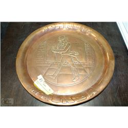 COPPER JOHNNY WALKER WHISKEY PLATE