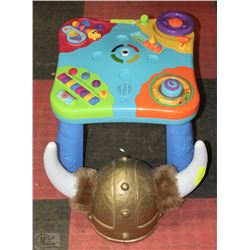 INTERACTIVE TABLE WITH VIKING HELMET