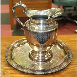 SILVERPLATED TRAY AND PITCHER