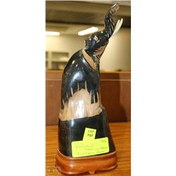 ELEPHANT CARVING FROM BUFFALO HORN