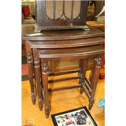 WOOD 3 PC NESTING TABLE SET