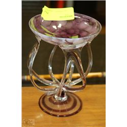 PURPLE ART GLASS DISH
