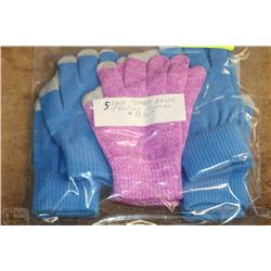5 PACK TEXTING GLOVES