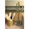 Image 1 : ESTATE BRASS BUCKET WITH FIREPLACE SET