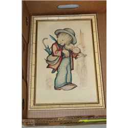 BOY PICTURE WITH VIOLIN - 13" X 9"