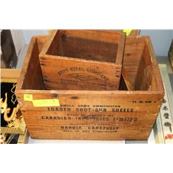 CIL WOOD AMMO BOX WITH SMALL ACME BOXES