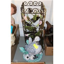 DUCK ORNAMENT SOLD WITH METAL UMBRELLA STAND