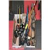 Image 1 : BOX OF 9 VINTAGE FISHING RODS AND 3 ICE FISHING