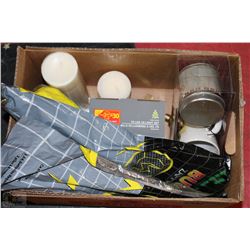 BOX WITH NEW CHRISTMAS LIGHTS, NEW BUG ZAPPERS,