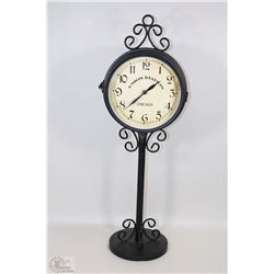 UNION STATION CLOCK ON BLACK STAND - 24" HIGH