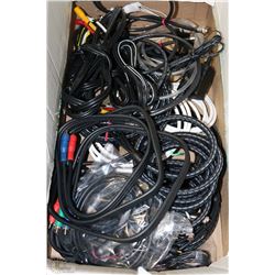 BOX OF ASSORTED CABLES