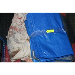 LOT OF 6 ASSORTED SIZED TARPS