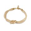 Image 1 : Sterling Silver Italian Gold Plated Mesh Knot Center Design Bracelet With CZ - ECB00071Y