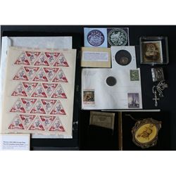 Interesting Vatican lot of Coins, Postcards, Stamps