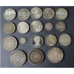 18 World Silver Coins VF-UNC
