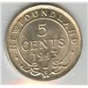 Image 2 : Newfoundland 1943C 5 Cent ICCS Graded MS-64