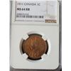Image 1 : 1911 Canada Large Cent NGC 64 RB