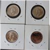 Image 1 : Lot of 4 George VI Uncirculated Quarters