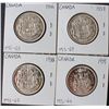 Image 1 : Lot of 4 Uncirculated Canada 50 Cents