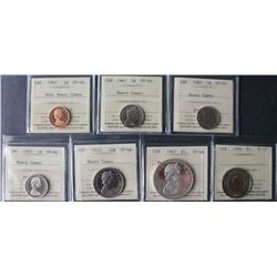 Canada Lot of 7 High Grade Specimens ICCS Graded Coins