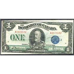 DC25-H 1923 Canada $1 Bank Note Cut out of Register