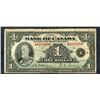 Image 1 : BC-1 Canada 1935 english $1 Note Out of Register