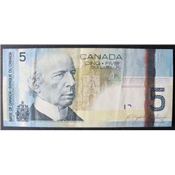 BC-67b 2006 Canada $5 Bank Note Optical Error