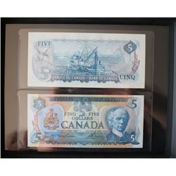 Canada $5 Bank Notes 1972 & 1979 with matching serial #