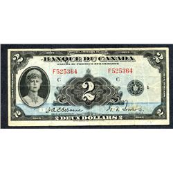 BC-4 1935 Canada French $2 Bank Note - F