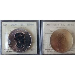 Lot of ICCS Graded  Canada Silver $5 Coins