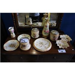 COLLECTION OF EARLY HAND PAINTED CHINA WARE