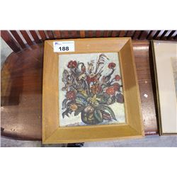 FRAMED ORIGINAL OIL ON BOARD, STILL LIFE PAINTING,  FLOWERS , BY VANCOUVER, B.C. ARTIST PETER