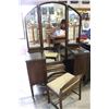 Image 1 : WALNUT VANITY WITH BENCH, C. 1920S