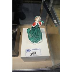 ROYAL DOULTON FIGURINE,  PRETTY LADIES CHRISTMAS DAY , WITH BOX