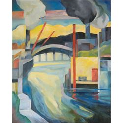 Barge on the River, by Hita von Mende