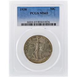 1938 Liberty Walking Half Dollar Coin PCGS MS65