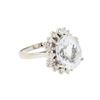 Image 1 : 14KT White Gold 6.50ct Aquamarine and Diamond Ring