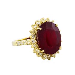 14KT Yellow Gold 12.64ct Ruby and Diamond Ring