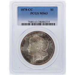 1878-CC $1 Morgan Silver Dollar PCGS Graded MS63