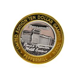 .999 Silver Peppermill Hotel Casino Reno, NV $10 Casino Gaming Token Limited Edi