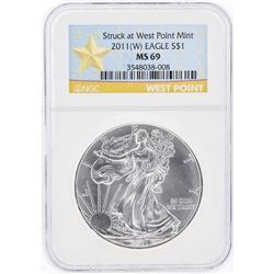 2011-W $1 American Silver Eagle Coin NGC Graded MS69